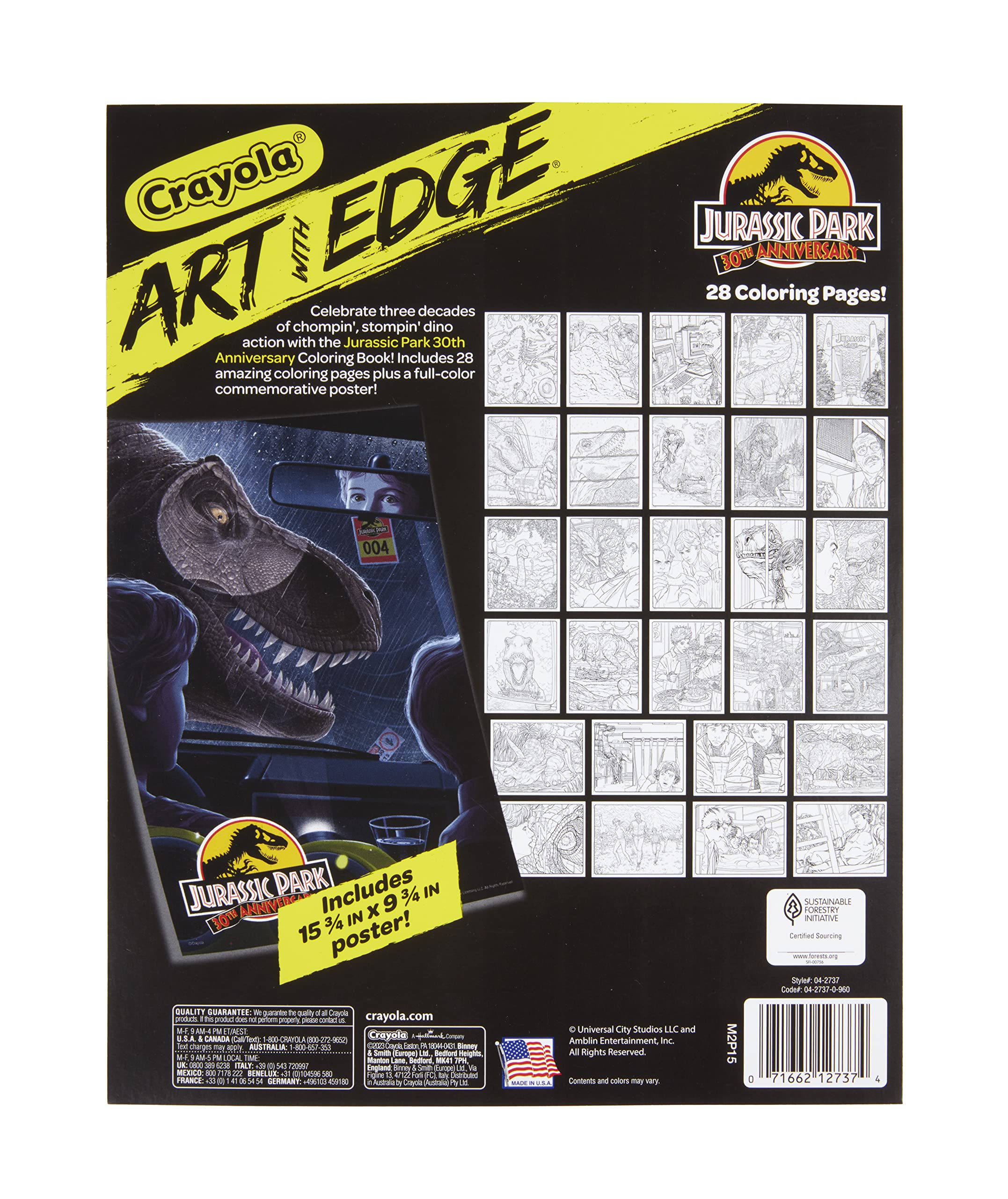 Amazon | Crayolaアート エッジ付き ジュラシックパーク ぬりえページ